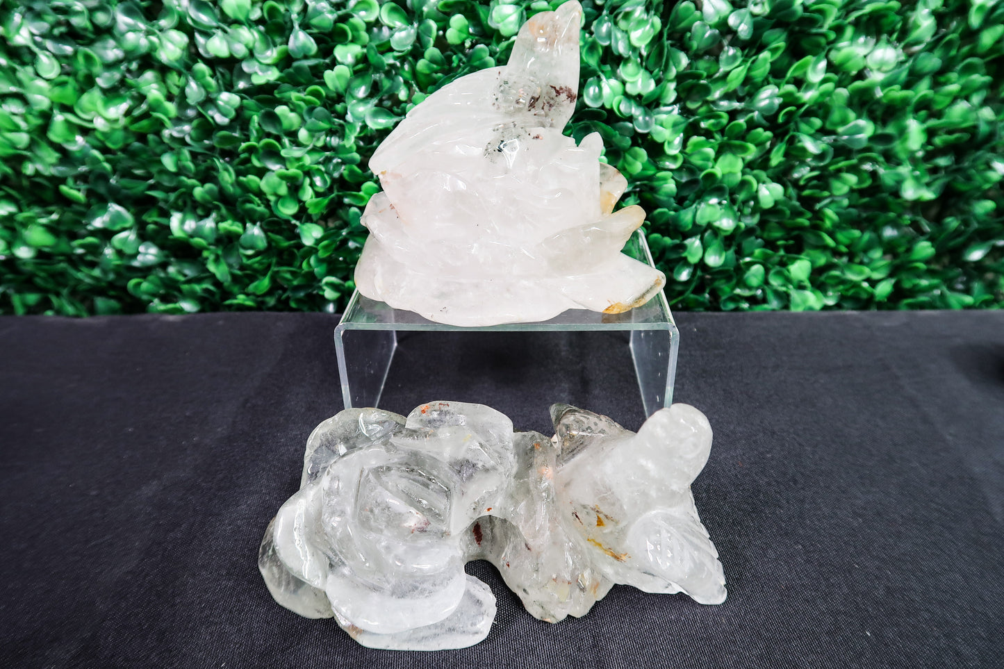 Garden Quartz Bird & Bloom Carvings