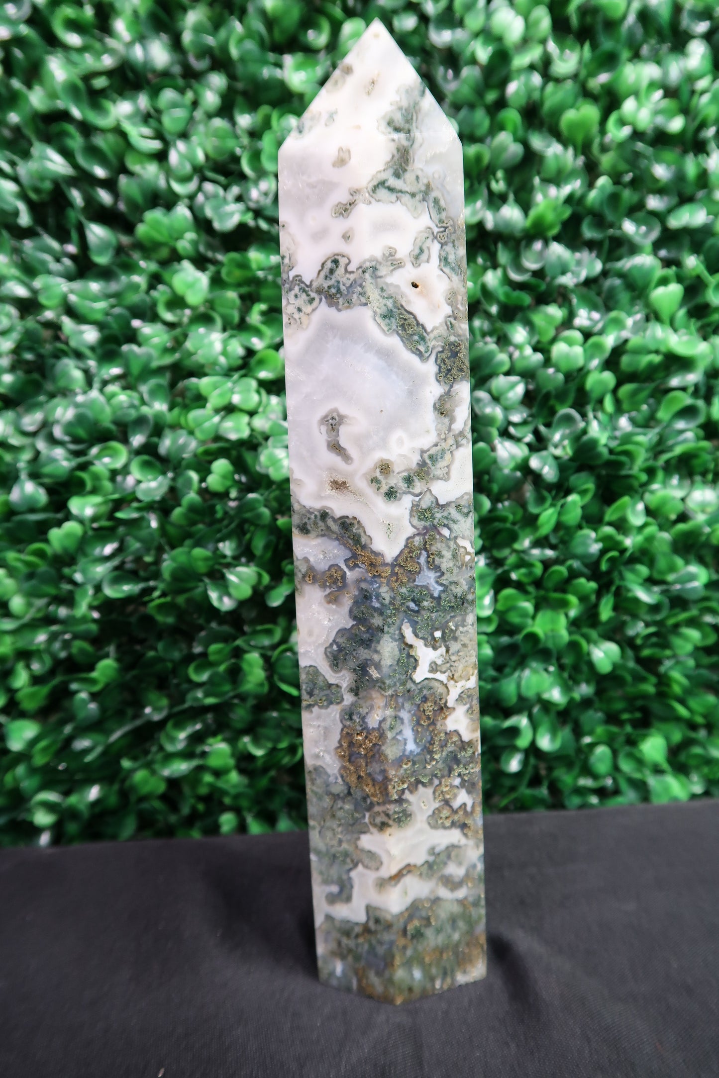 Large Moss Agate Tower