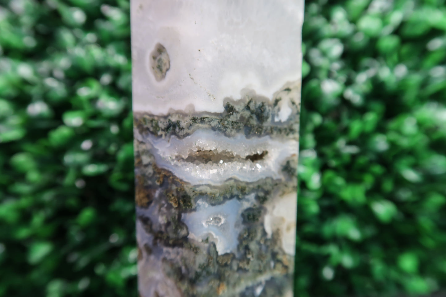 Large Moss Agate Tower