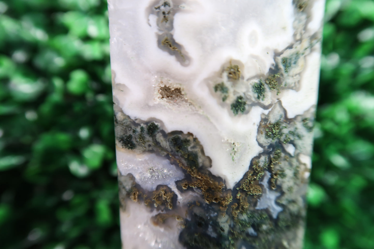 Large Moss Agate Tower