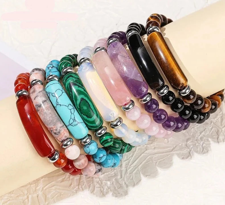 Variety Crystal Rectangle Bar Beaded Bracelets