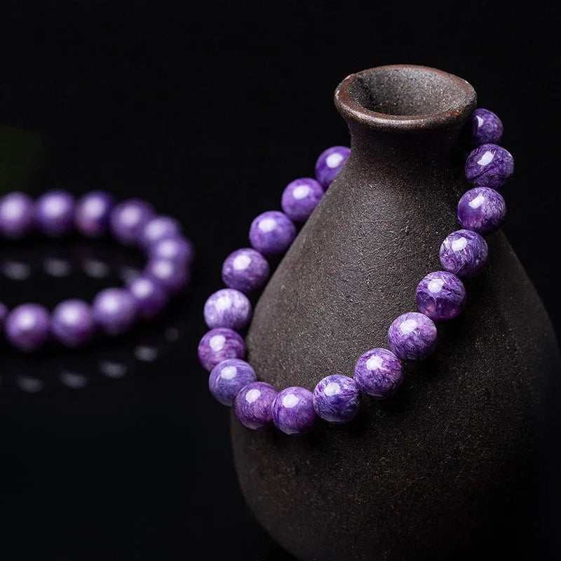 Natural Charoite Beaded Bracelets