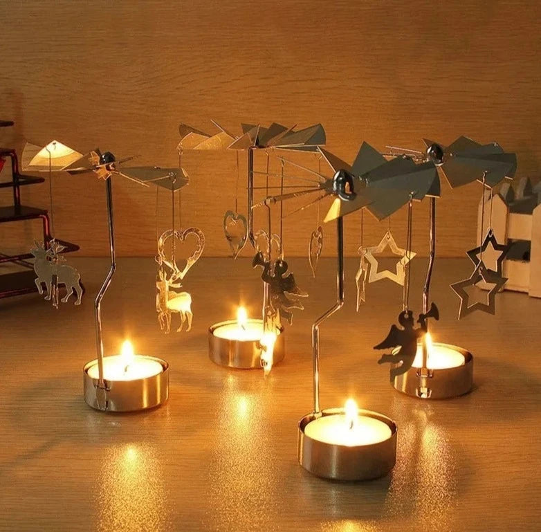 Assorted Rotating Spinner Tea Light Candle Holders