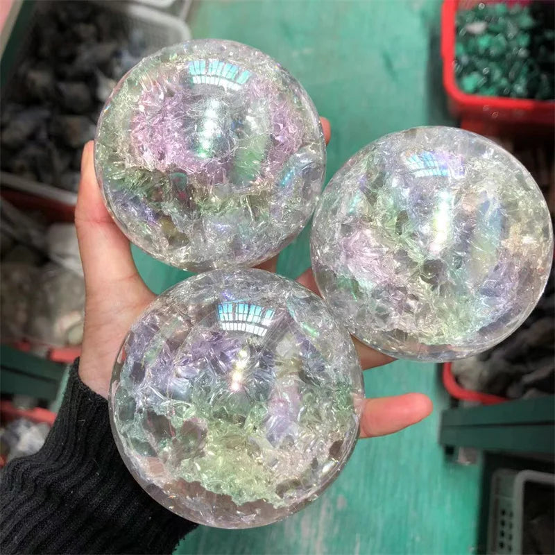 Angel Aura Crackle Quartz Spheres