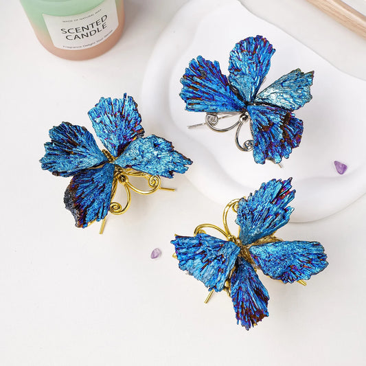 Aura Tourmaline Blue Flame Butterfly