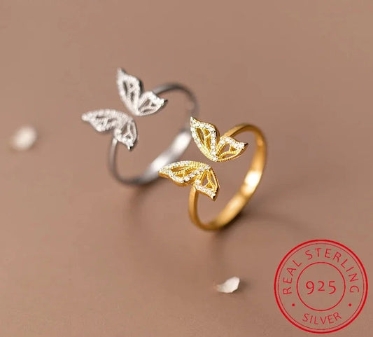 Sterling Silver Butterfly Rings