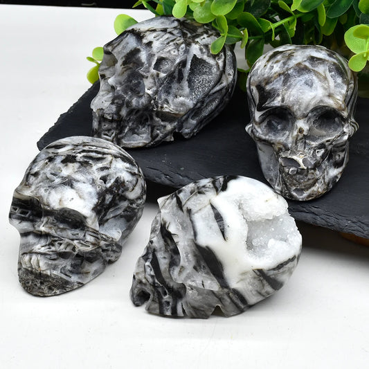 Black Sphalerite Crystal Skulls