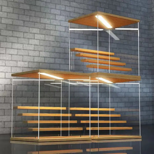 Acrylic Display Case with Led Lights and Stairs