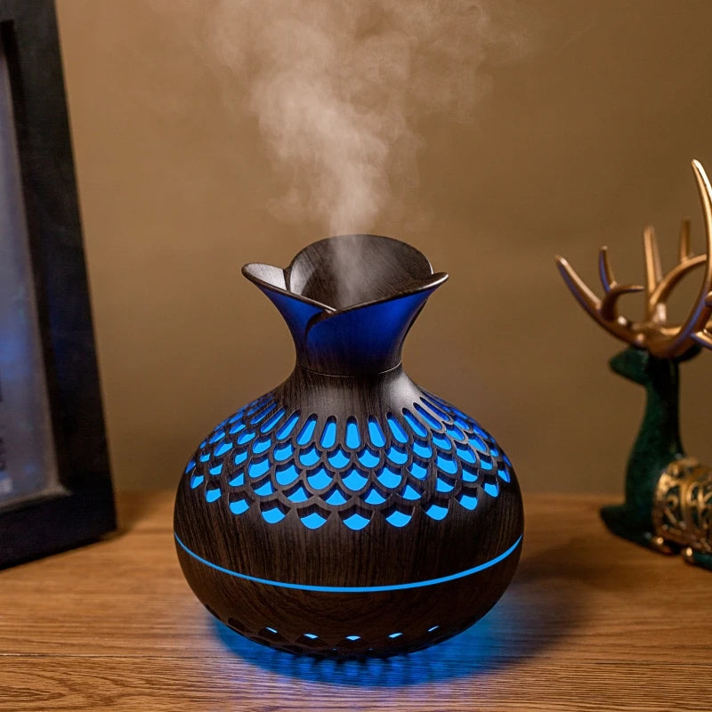 Wood Grain Mini Vase Air Humidifier & Essential Oil Diffuser