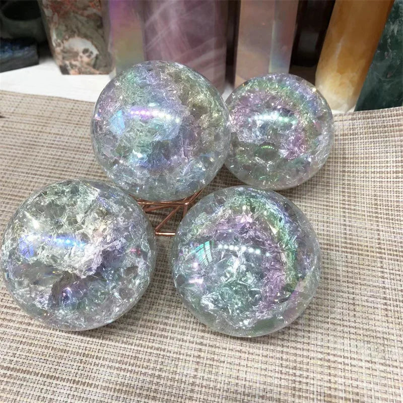 Angel Aura Crackle Quartz Spheres