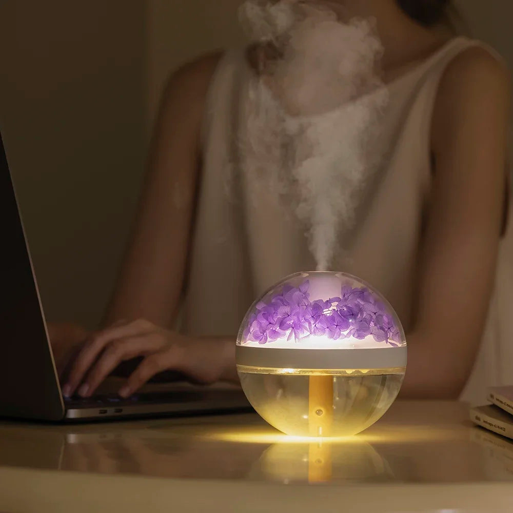 LED Light Mist Maker Flower Air Humidifier