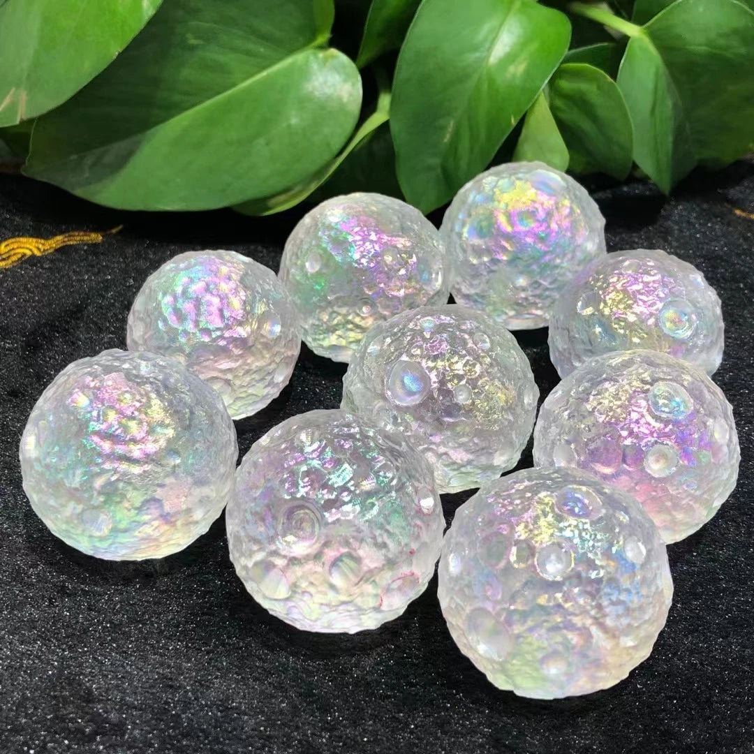 Angel Aura Clear Quartz Moon Meteorite Spheres