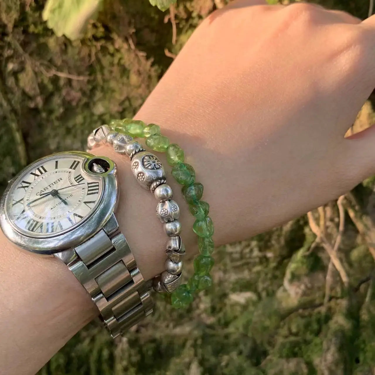 Natural Peridot and Gold Filled Bracelet & Necklace