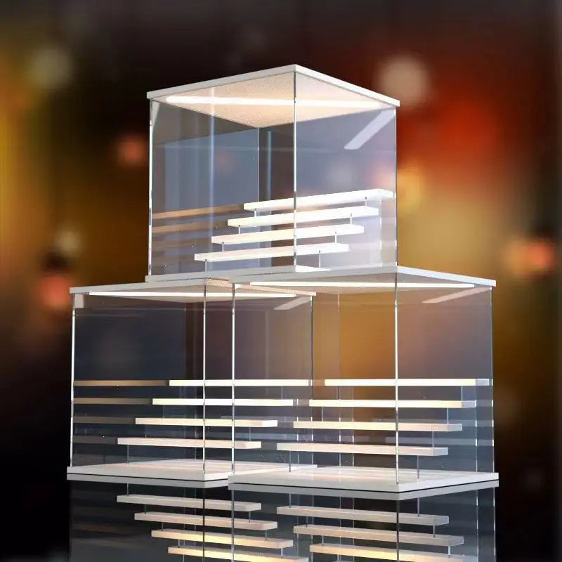 Acrylic Display Case with Led Lights and Stairs