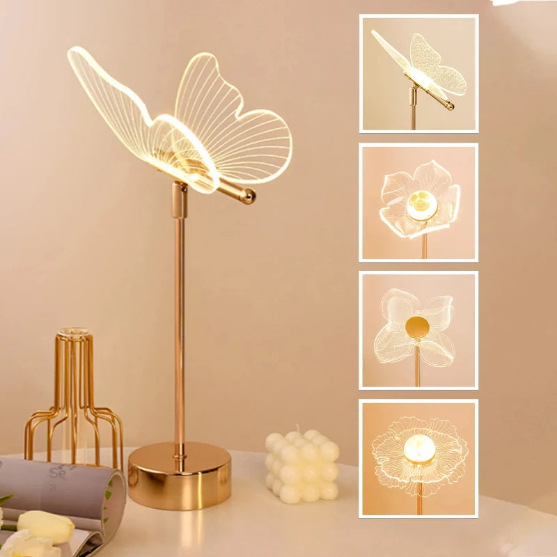 Assorted Butterfly and Floral LED Desk Lamps