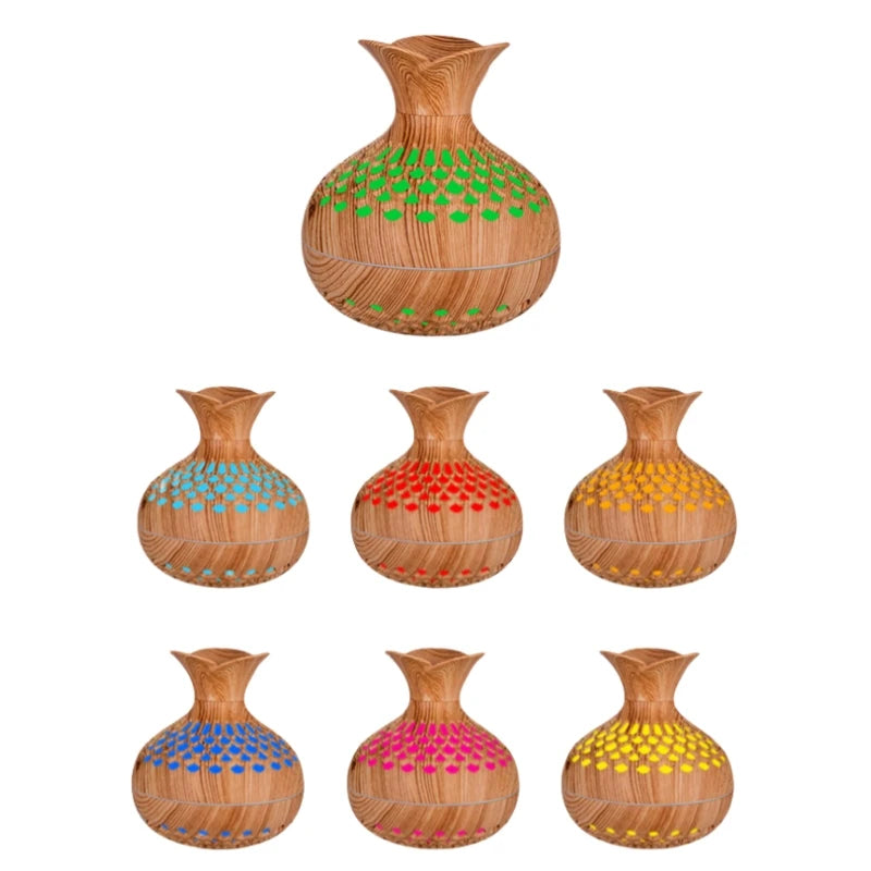 Wood Grain Mini Vase Air Humidifier & Essential Oil Diffuser