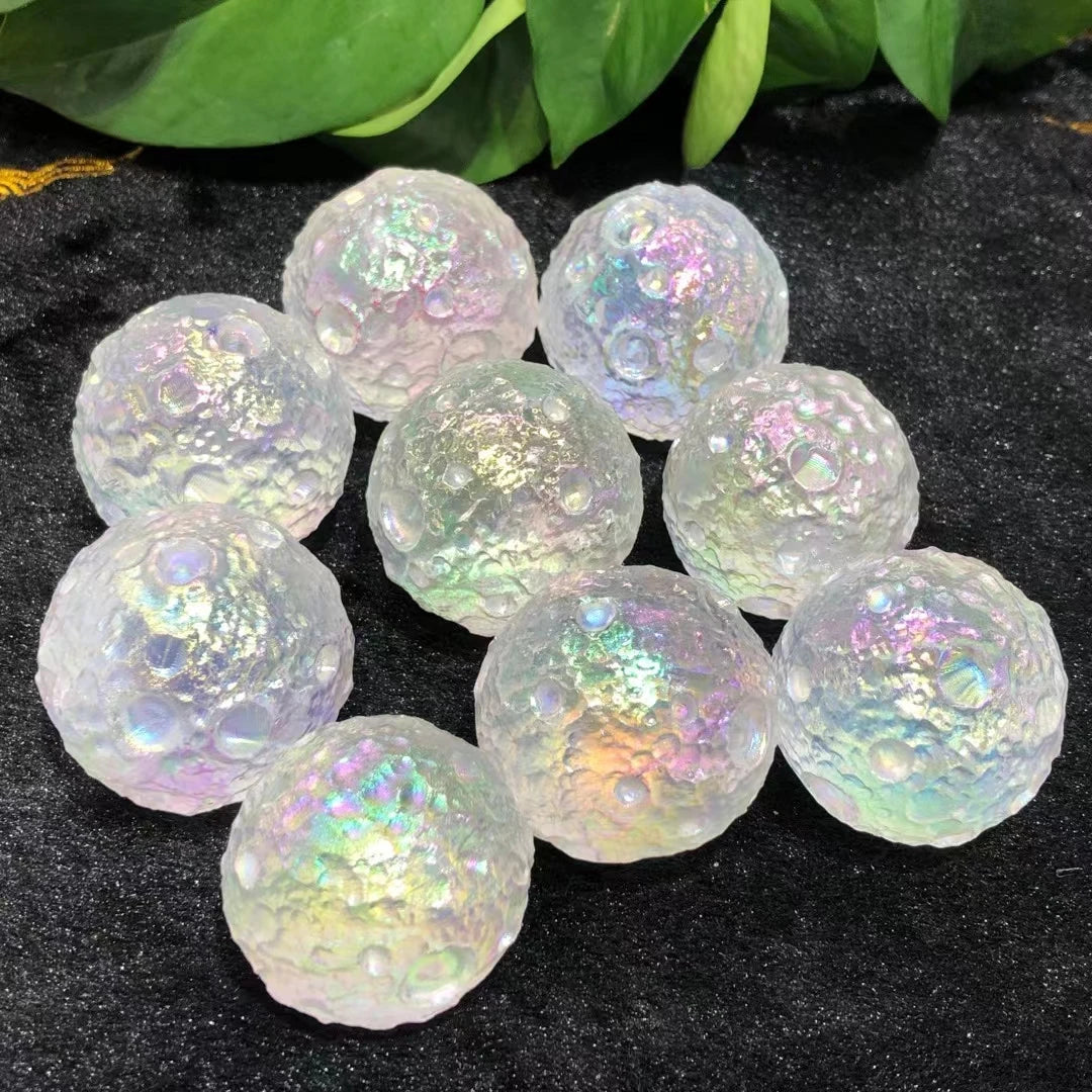 Angel Aura Clear Quartz Moon Meteorite Spheres