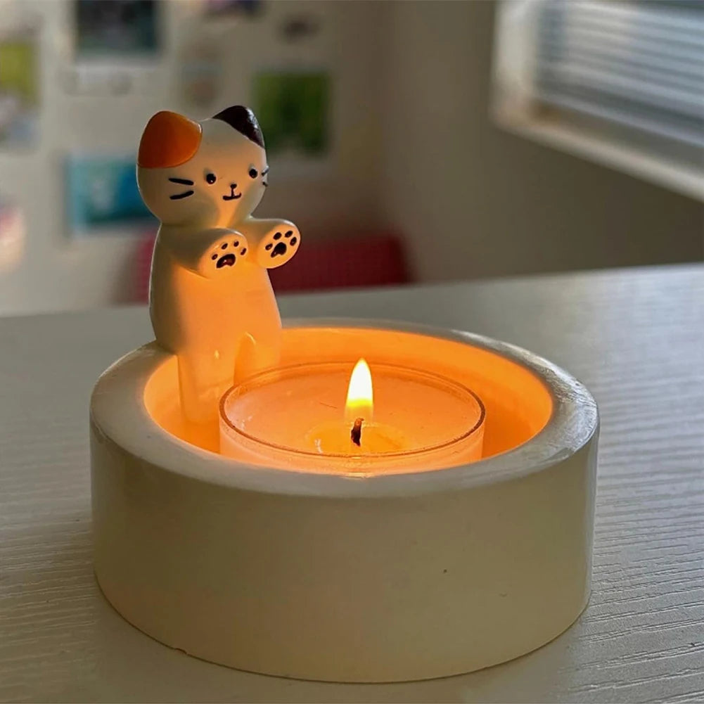 1-2pc Kitten Candle Holder