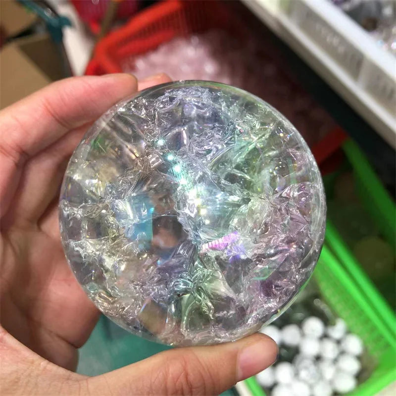 Angel Aura Crackle Quartz Spheres