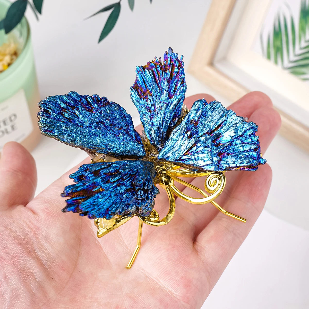 Aura Tourmaline Blue Flame Butterfly