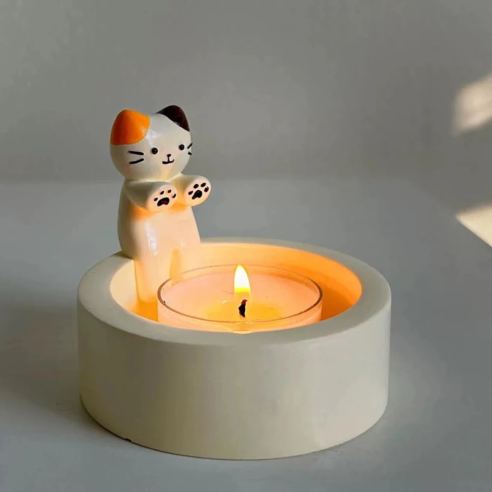 1-2pc Kitten Candle Holder