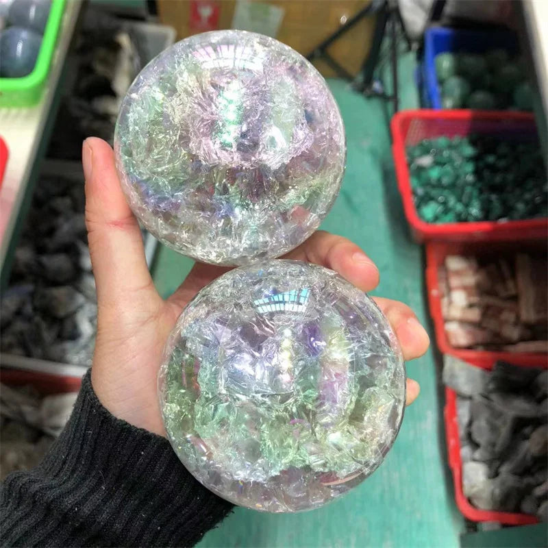 Angel Aura Crackle Quartz Spheres