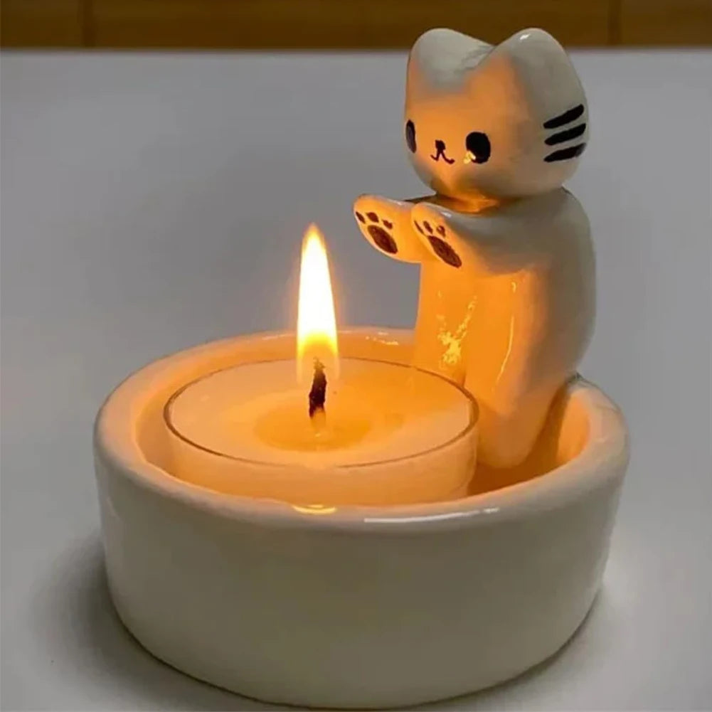 1-2pc Kitten Candle Holder