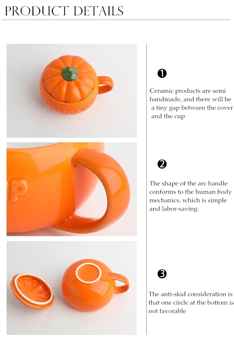 Ceramic Pumpkin Cups/Bowls with Spoons