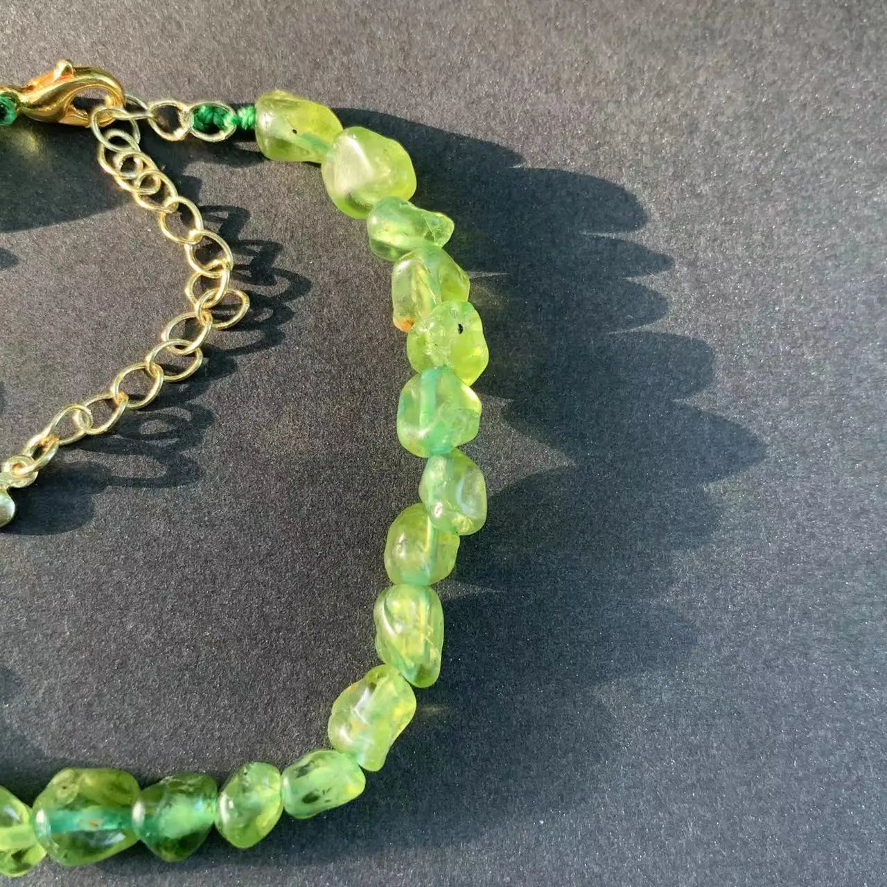 Natural Peridot and Gold Filled Bracelet & Necklace