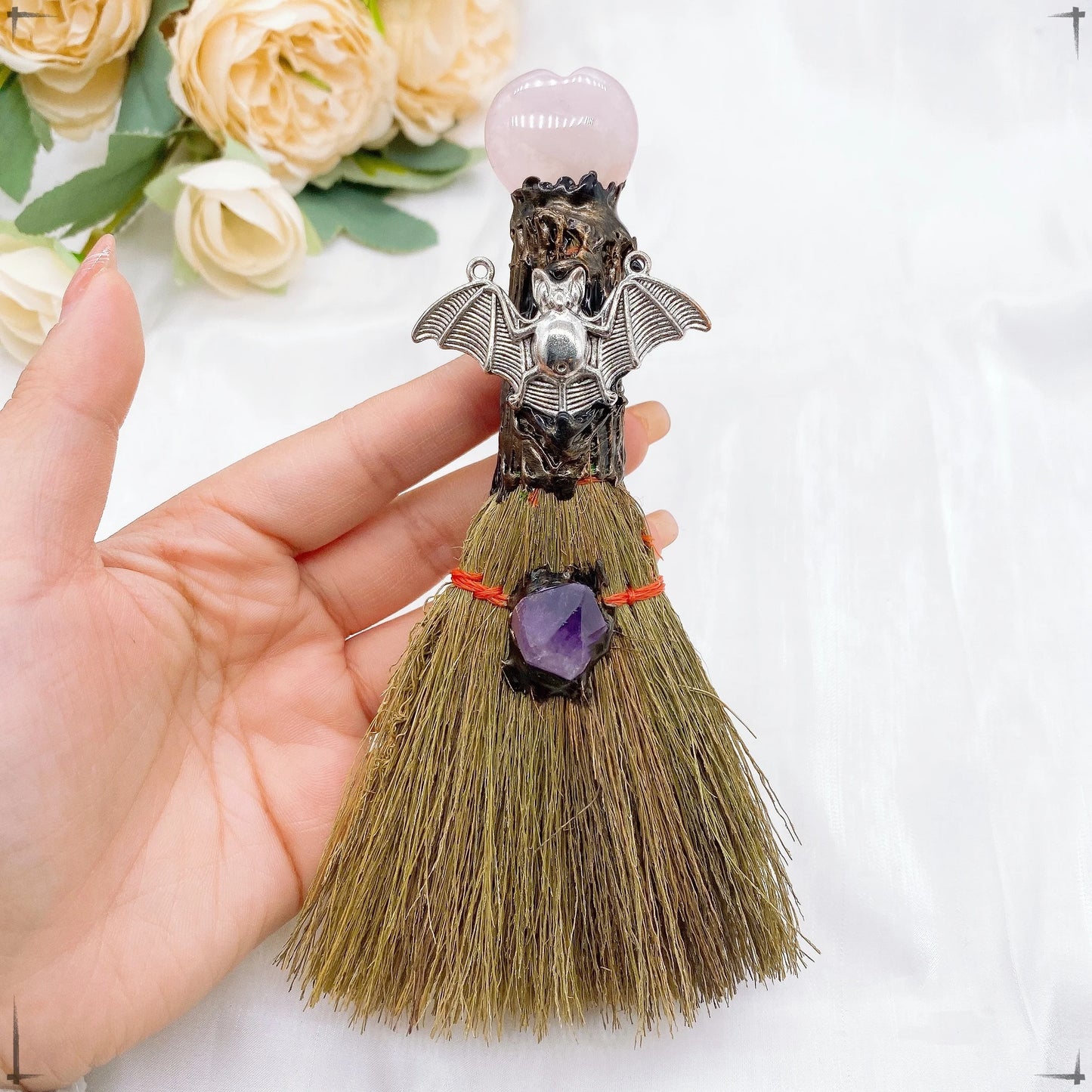 Natural Heart Crystal Magic Brooms