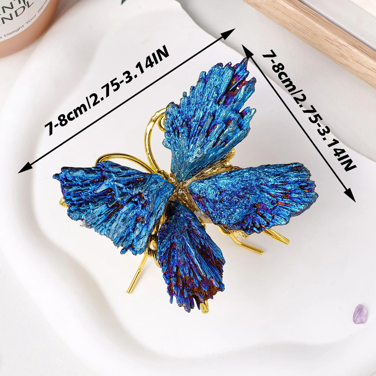 Aura Tourmaline Blue Flame Butterfly