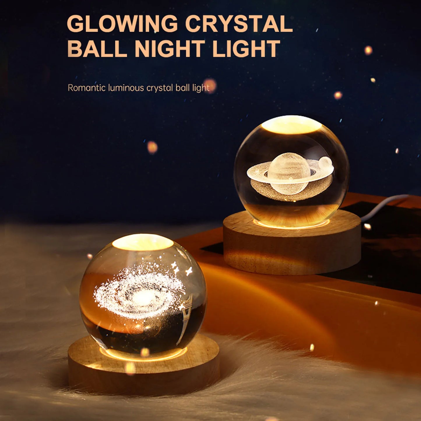 Assorted 3D Crystal Ball Night Lights