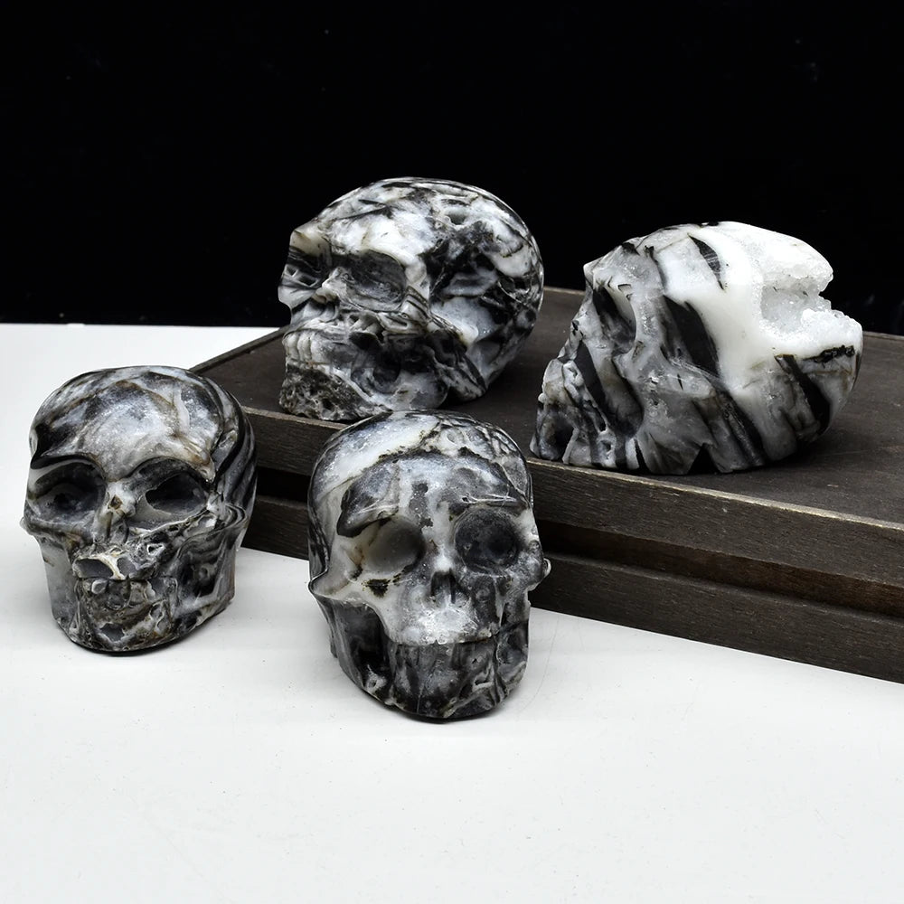 Black Sphalerite Crystal Skulls