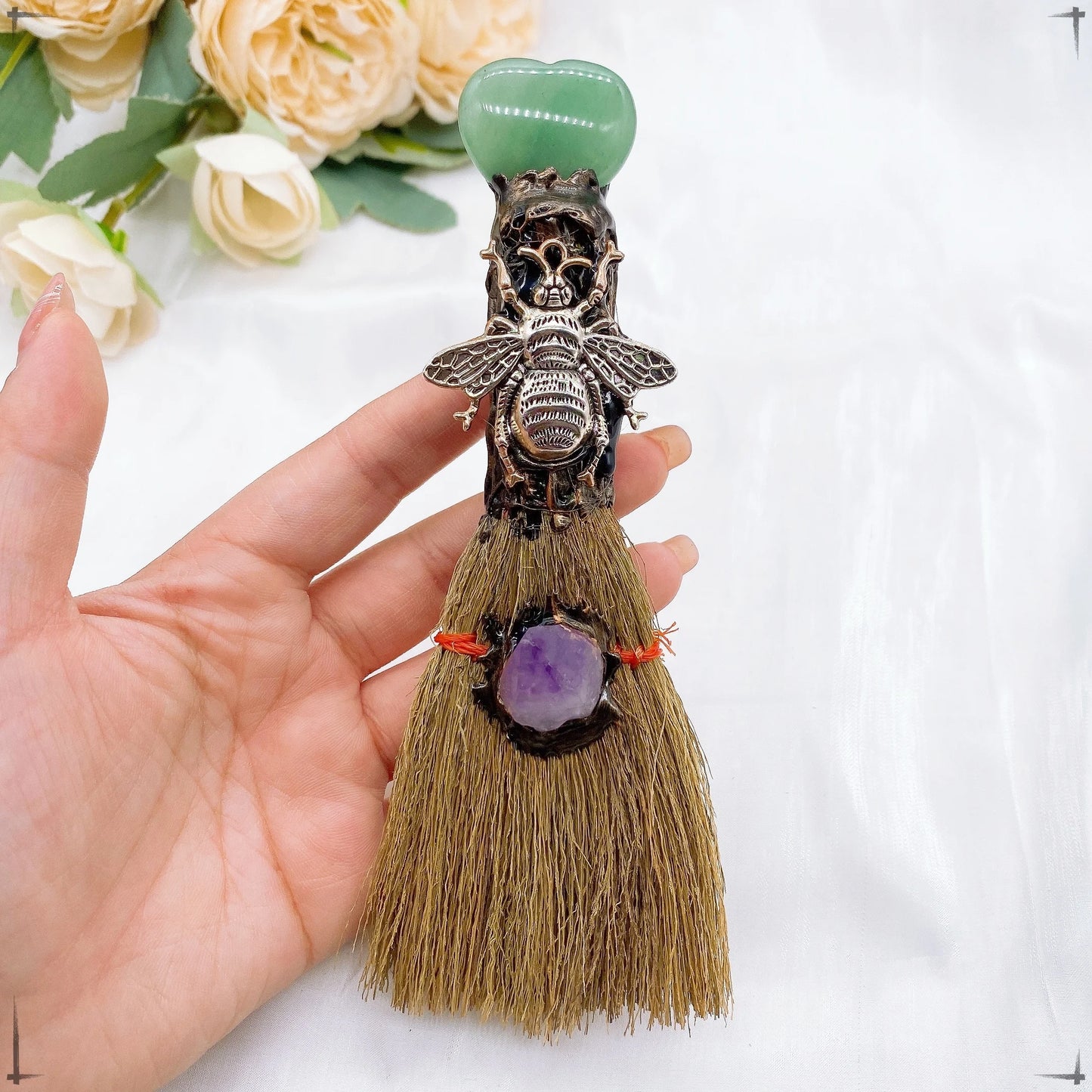 Natural Heart Crystal Magic Brooms