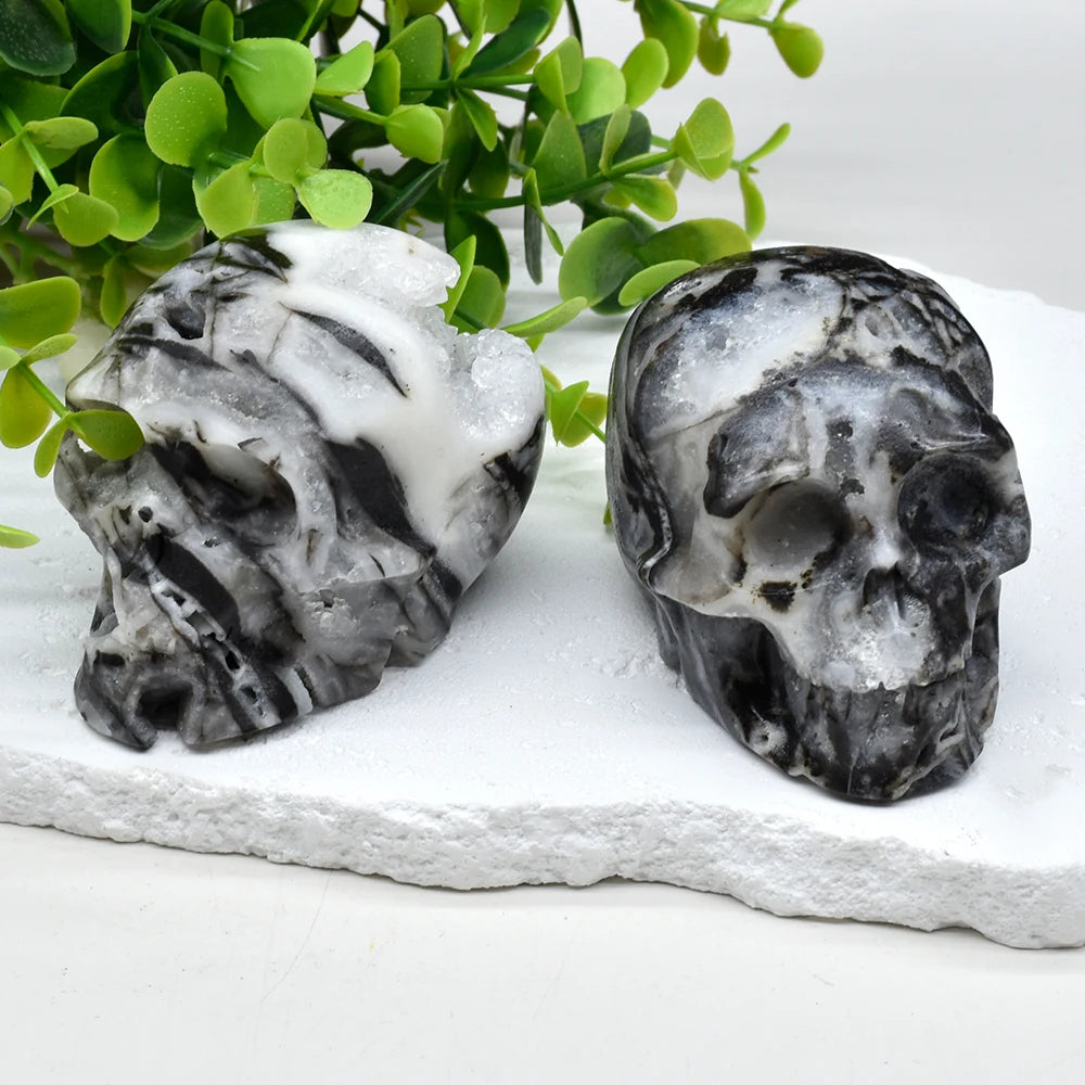 Black Sphalerite Crystal Skulls