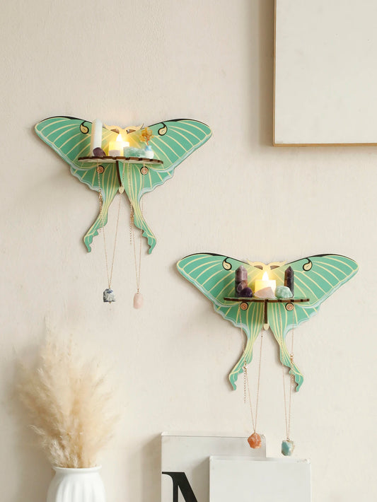 Green Butterfly Crystal Shelf Display