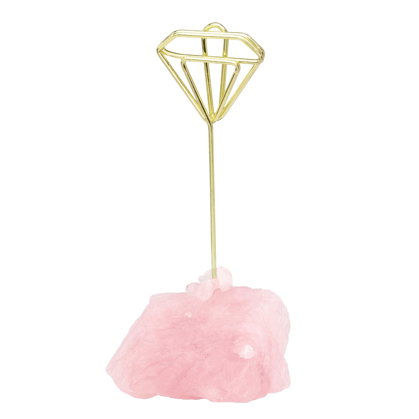 Natural Rough Rose Quartz Card Stand