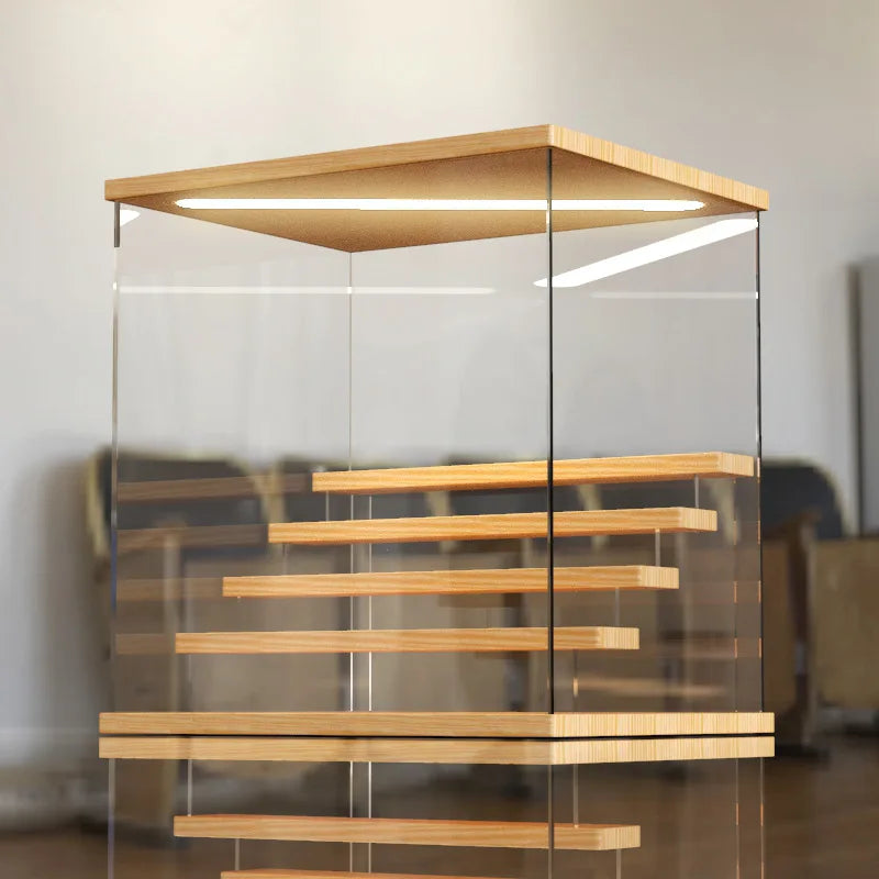 Acrylic Display Case with Led Lights and Stairs