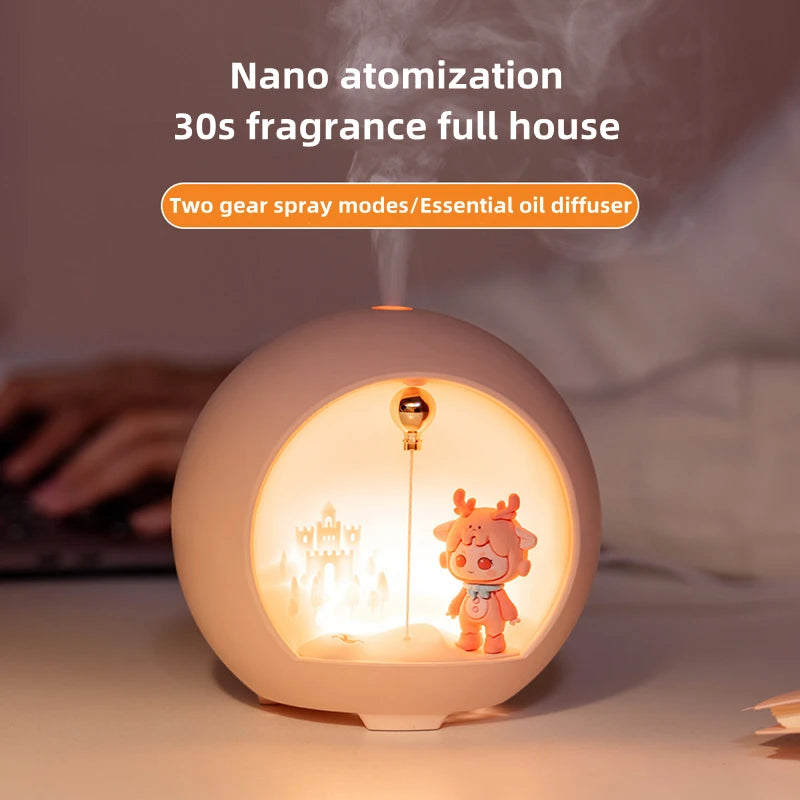 Cute Cartoon Lamp Humidifier and Essential Oil Diffuser