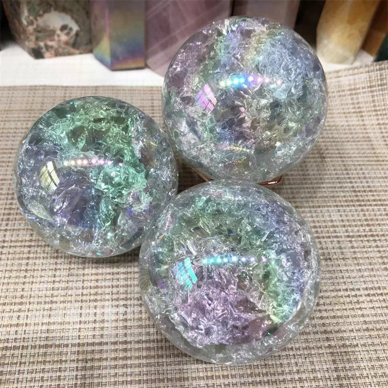 Angel Aura Crackle Quartz Spheres