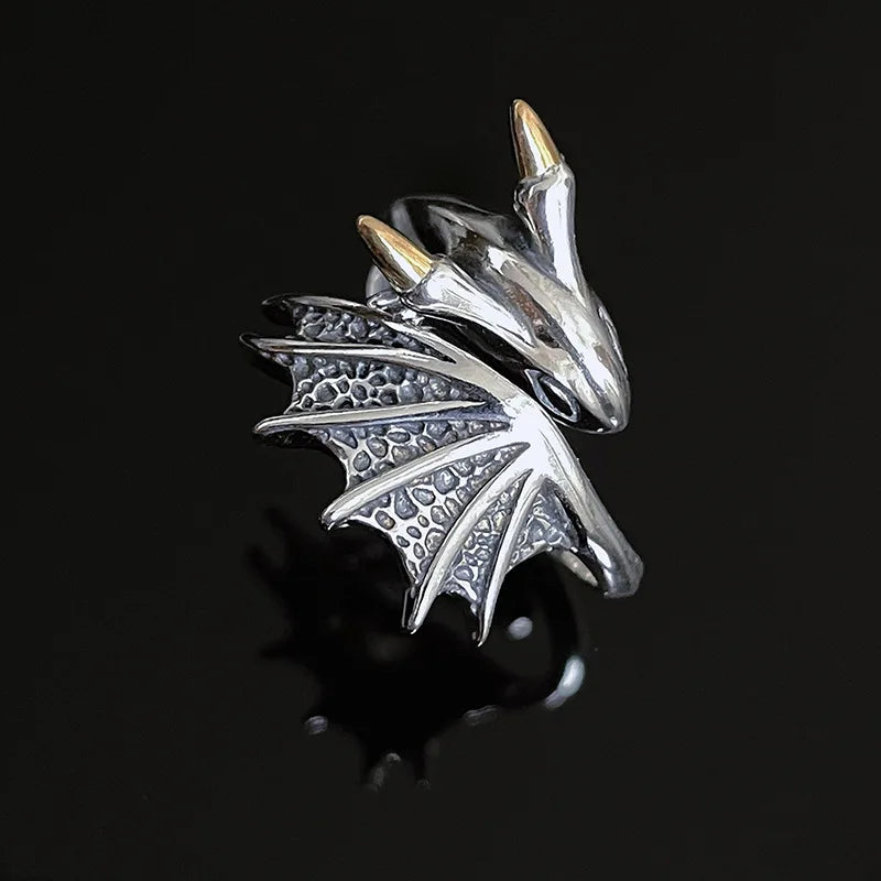 Assorted Adjustable Sterling Silver Dragon Wing Rings