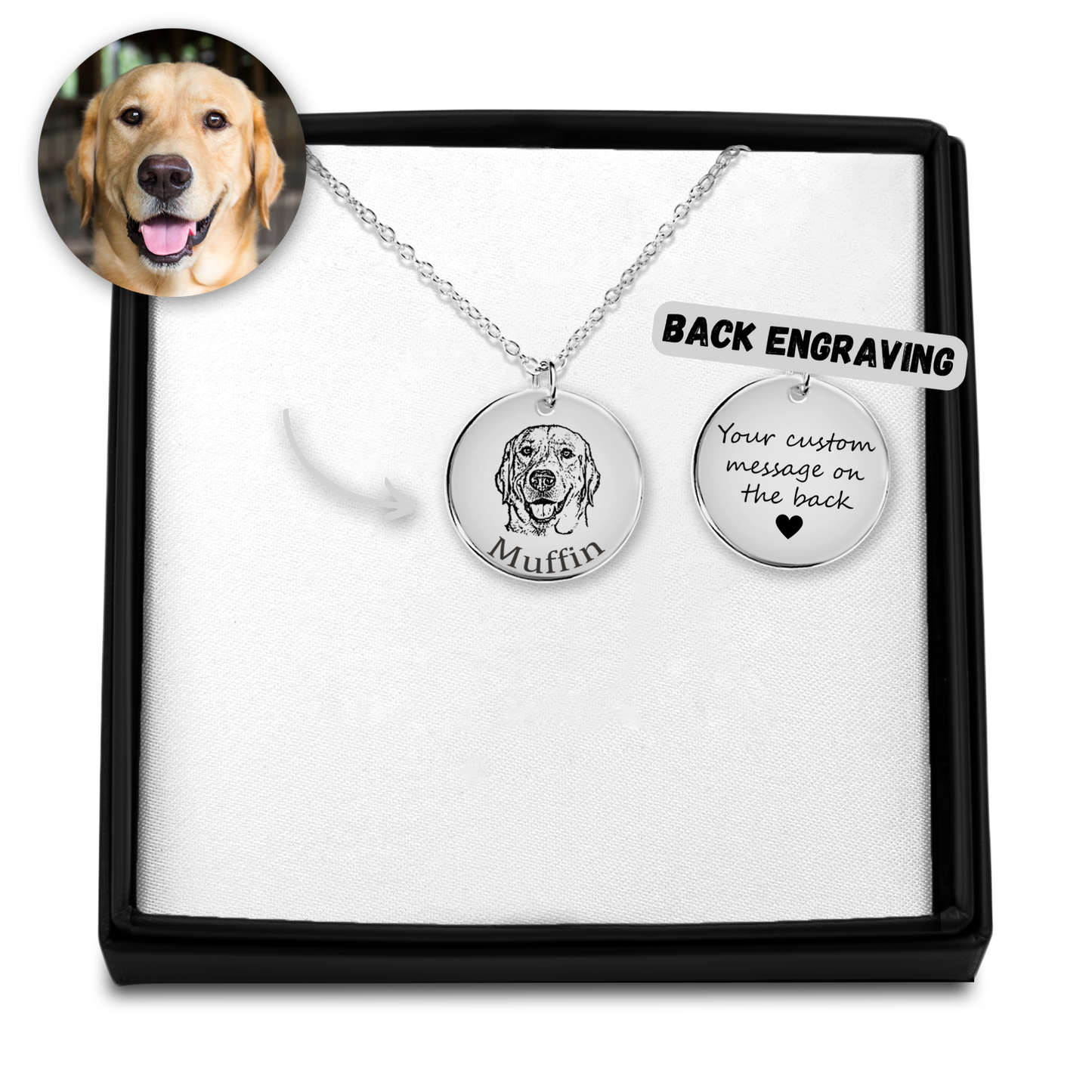 Pet Portrait Coin Necklace