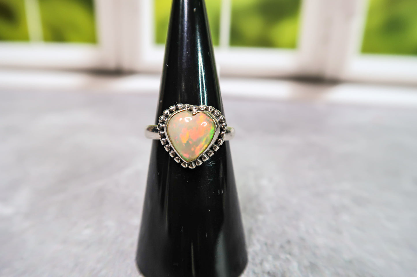 Stunning Ethiopian Opal Heart Rings