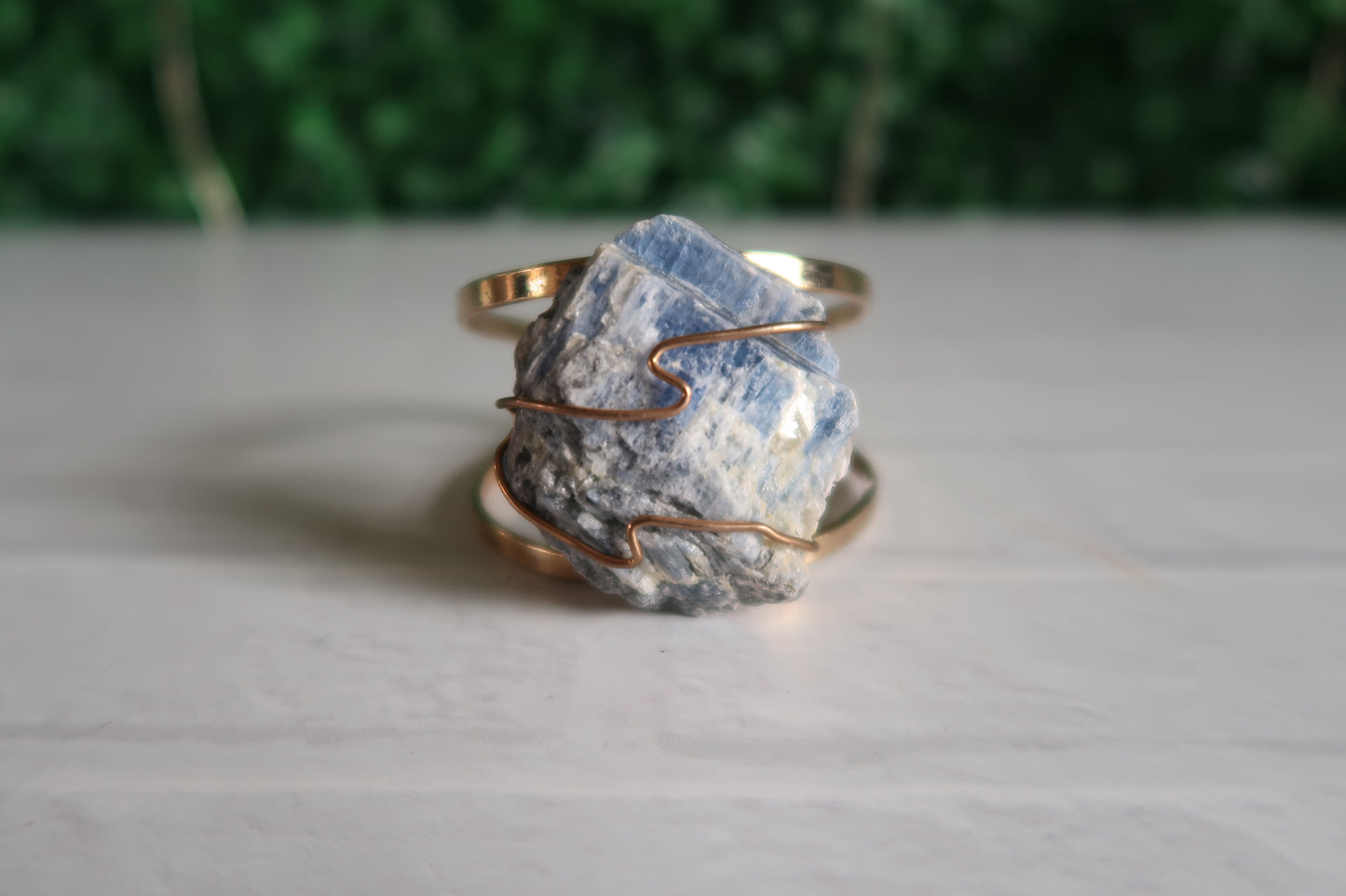 Raw Blue Kyanite Cuff Bracelet