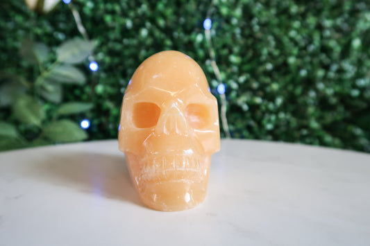 Orange Calcite Skull