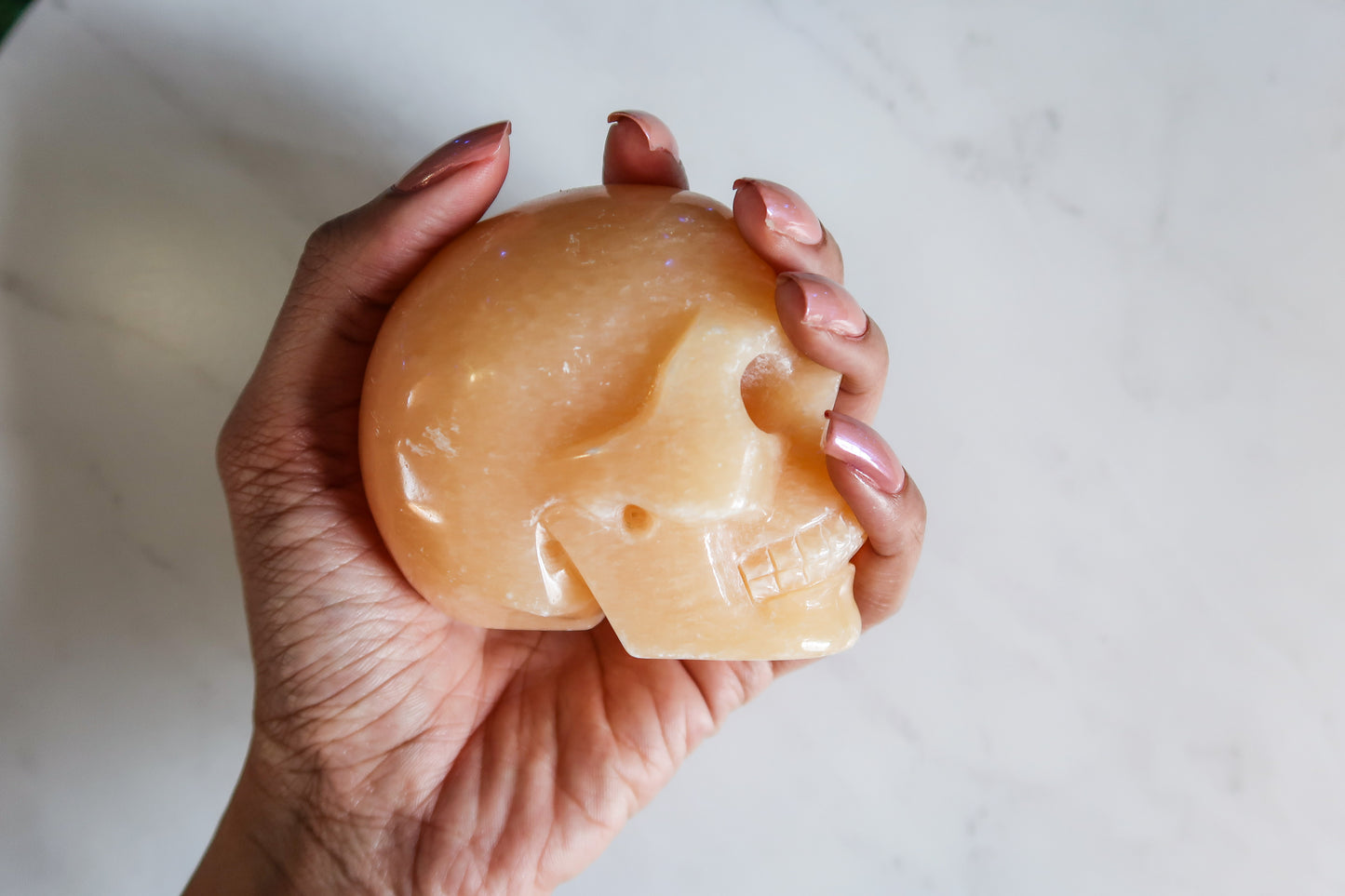 Orange Calcite Skull