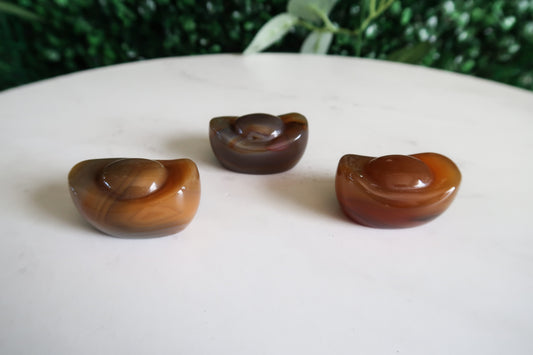 Carnelian Yuanbao - Carved Stone