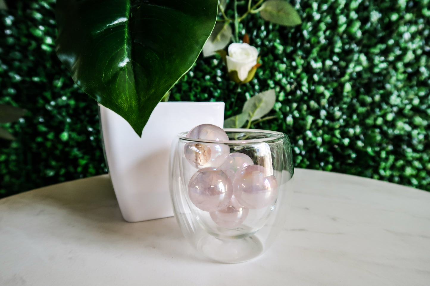 AURA Rose Quartz Crystal Ball