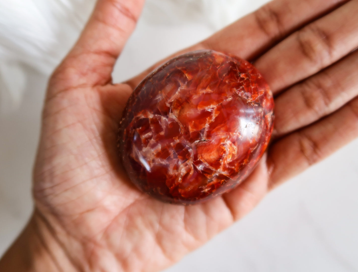 Carnelian Agate Palm Stone