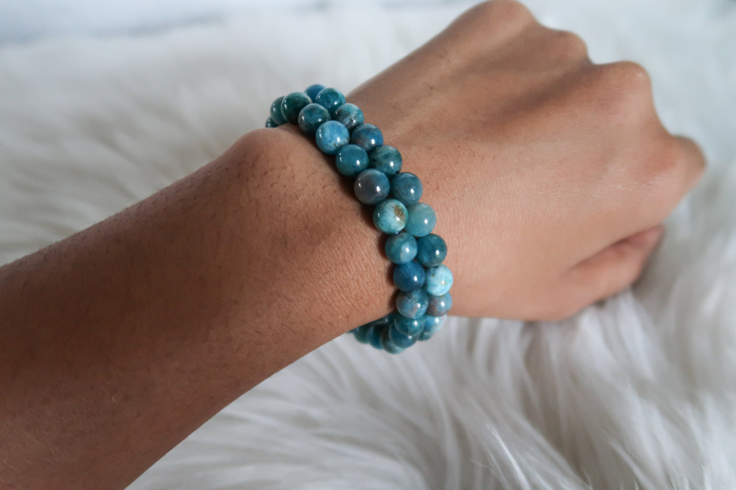 Blue Apatite Bracelet 8mm